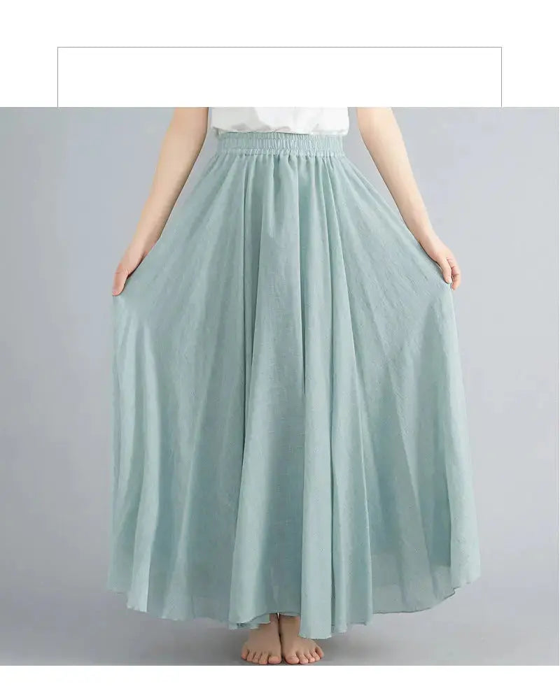 Lady Literature Plus Size Cotton Linen Skirt Aurélia
