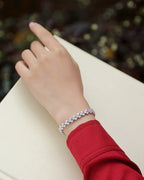 Platinum Bracelet Moissanite, S925 Aurélia