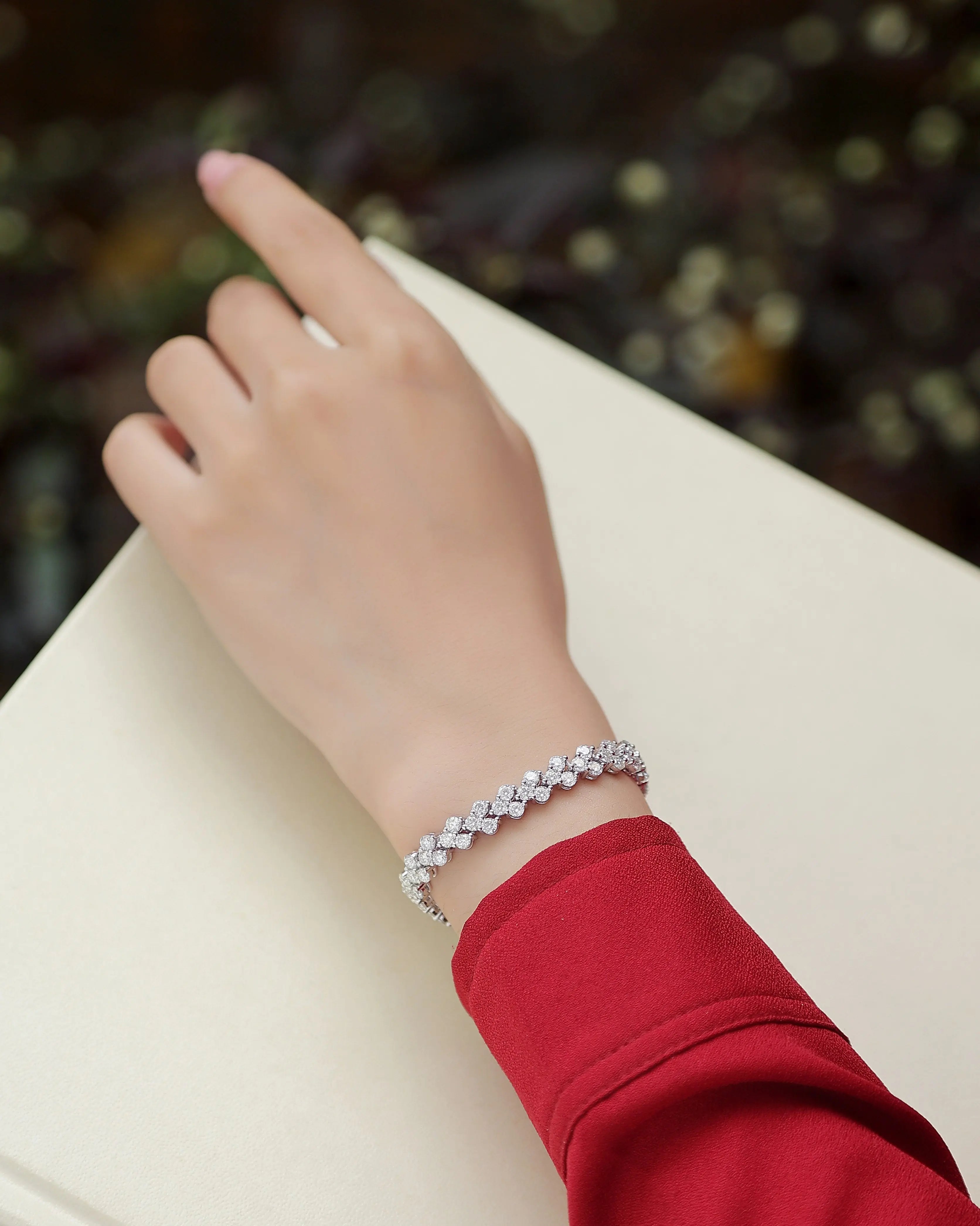 Platinum Bracelet Moissanite, S925 Aurélia