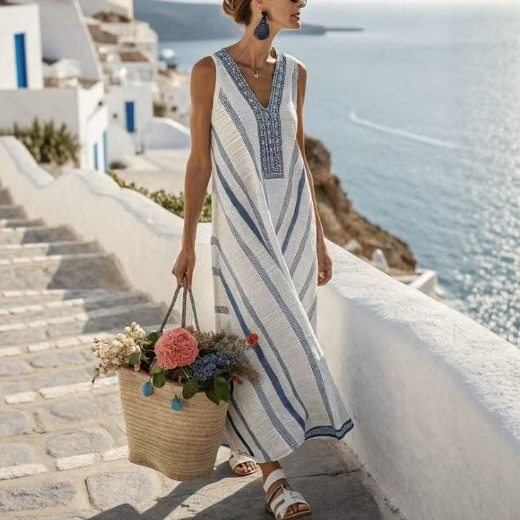 Striped Sleeveless Beach  Dress Aurélia