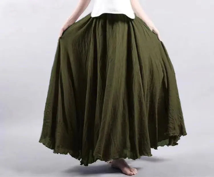 Lady Literature Plus Size Cotton Linen Skirt Aurélia
