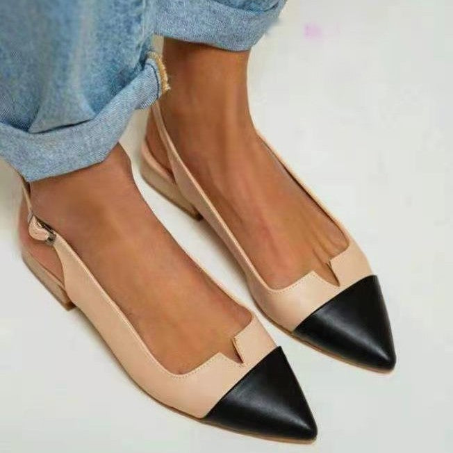 Spring Summer Women's Flat Bottom Pumps Low Heel Shoes Aurélia