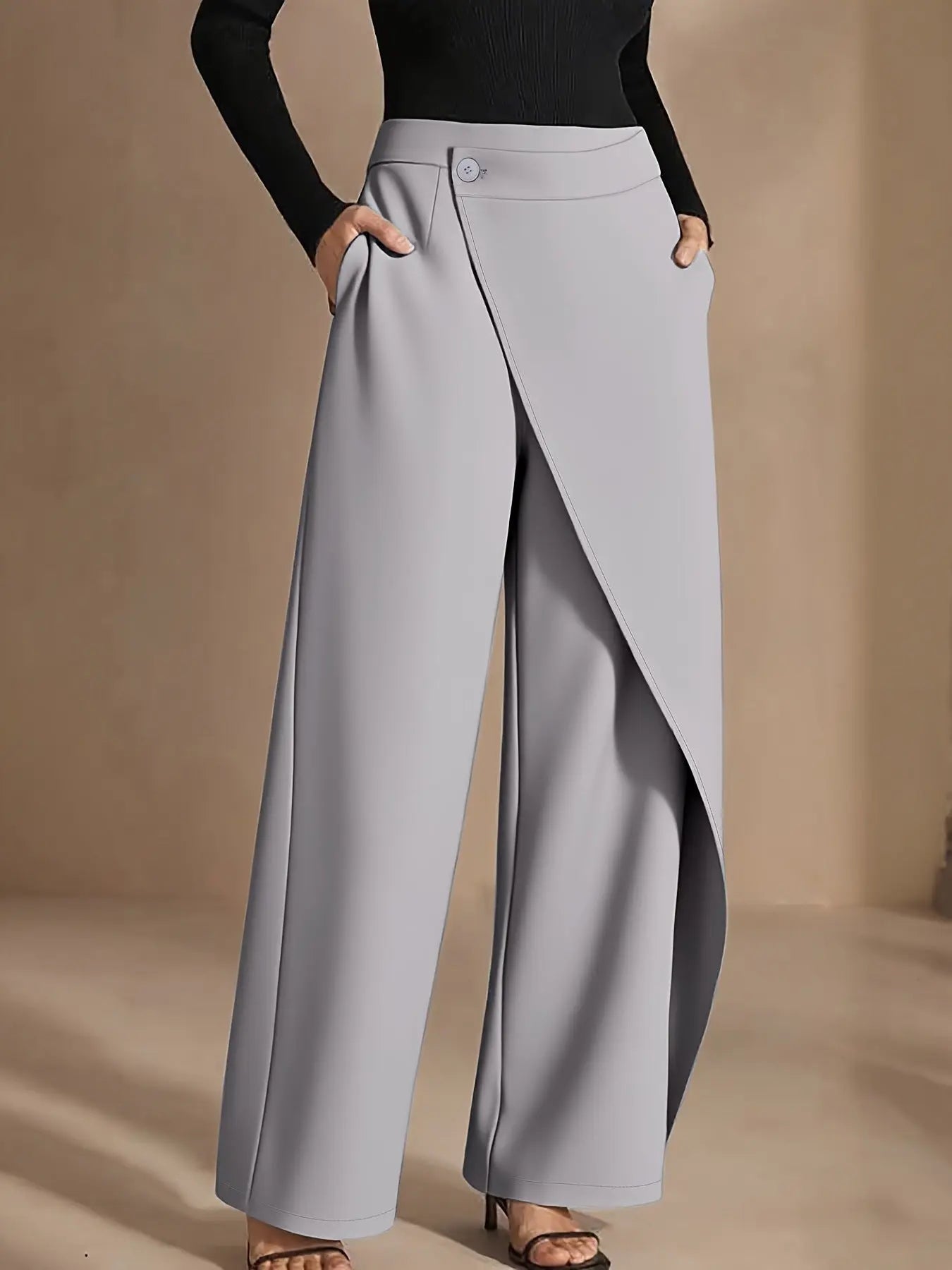Asymmetrical Draping Suit-Style Casual Pants Aurélia