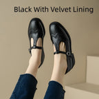 Retro Round Head T Shape Mary Jane Shoes Women Aurélia