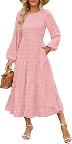 Round Neck Long Sleeve Dress Aurélia