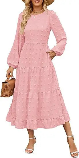 Round Neck Long Sleeve Dress Aurélia