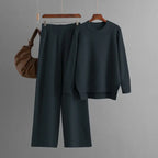Knit Long Sleeves Top Wide-leg Pants 2pcs Sets Aurélia
