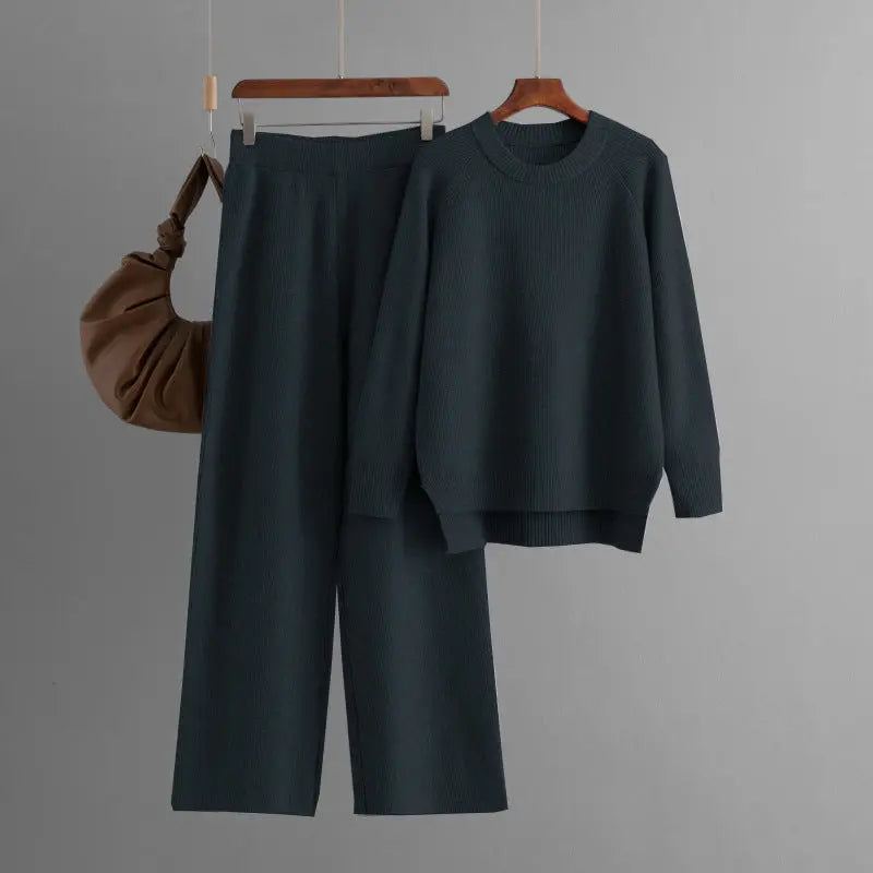 Knit Long Sleeves Top Wide-leg Pants 2pcs Sets Aurélia
