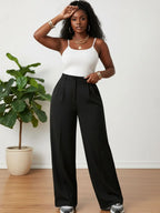 American-style Versatile  Draping Straight-leg Pants Aurélia