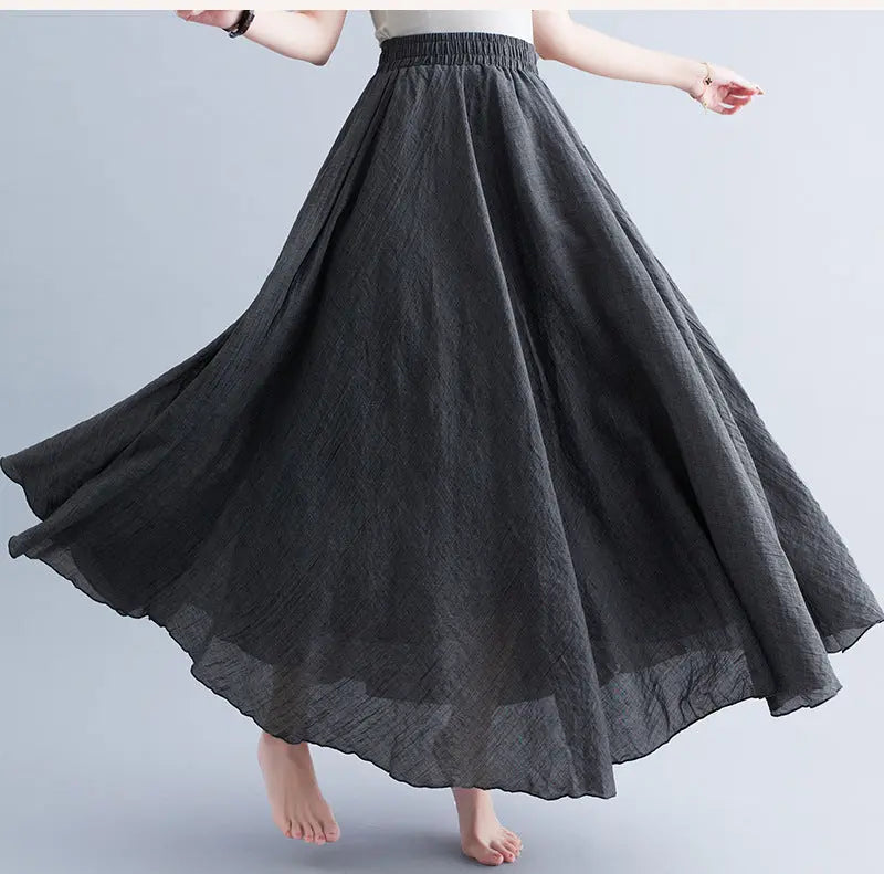 Lady Literature Plus Size Cotton Linen Skirt Aurélia