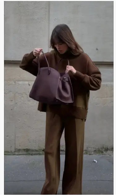 Oversized Sweater And Loose Pockets Trousers Set Aurélia