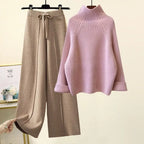 Sweater Lace-up Drooping Wide Leg Pants Suit Aurélia