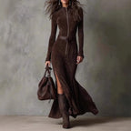 Cowboy Zip Up Split-Side Dress Aurélia