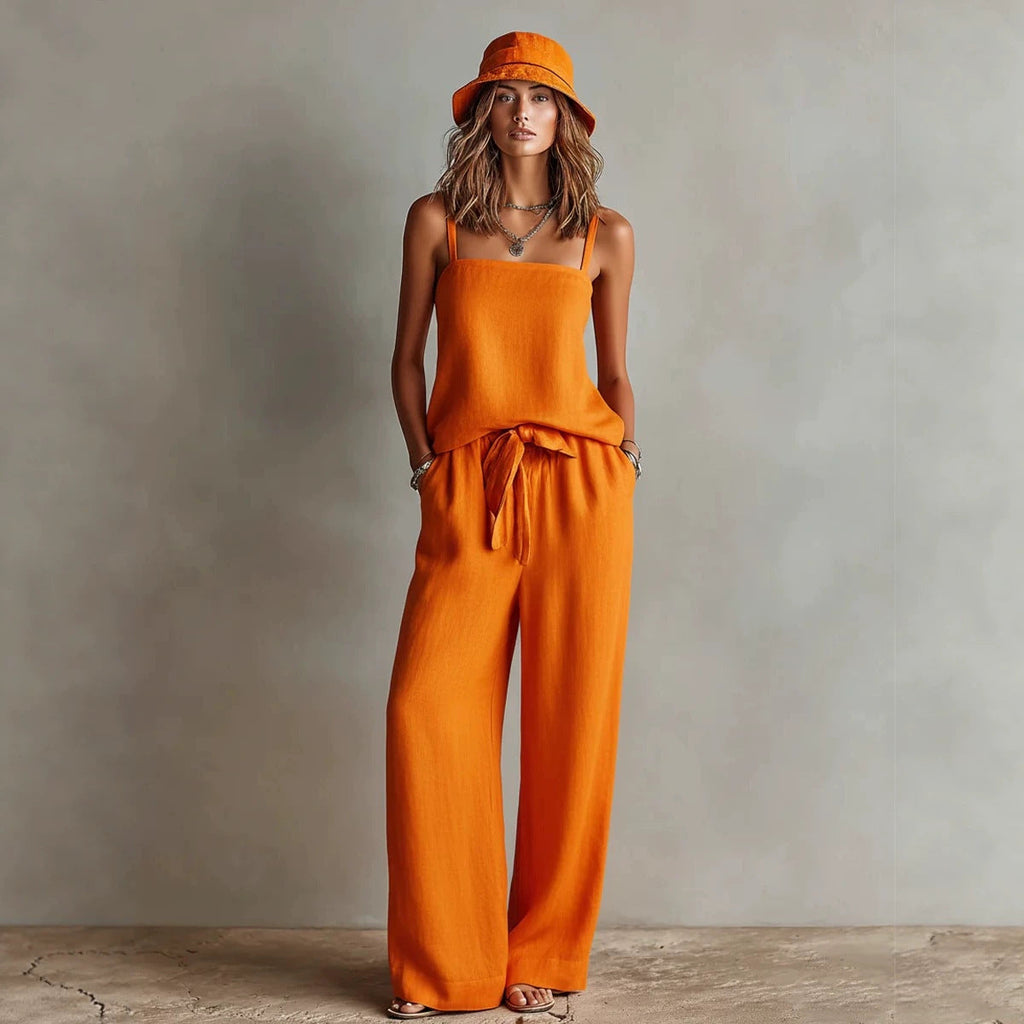 Suspender Wide-Leg Pants Set Aurélia