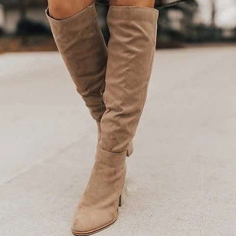 High-heeled Thigh-high Boots With A Side Zipper For Women Aurélia