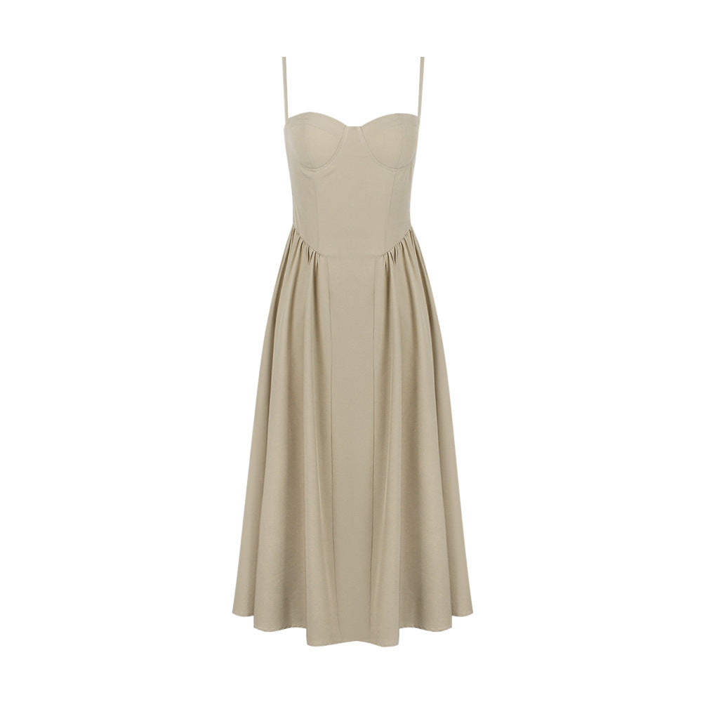 Spicy Slip Dress With Waist-Cinching Design, Slimming Backless Style For Women Aurélia