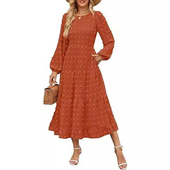 Round Neck Long Sleeve Dress Aurélia