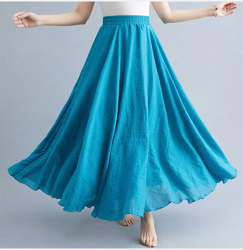 Lady Literature Plus Size Cotton Linen Skirt Aurélia