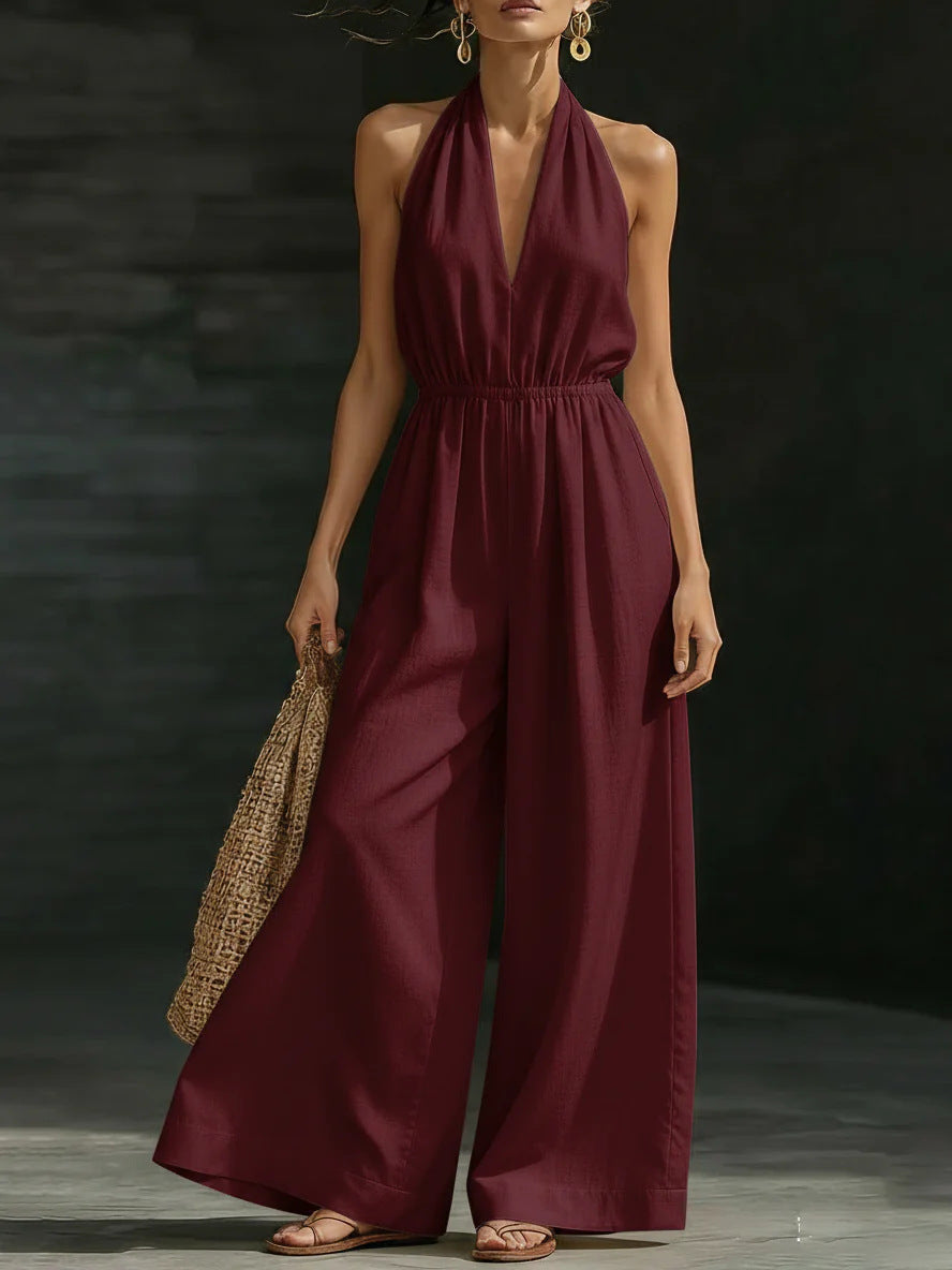 V-neck Halter Neck Jumpsuit For Women Aurélia