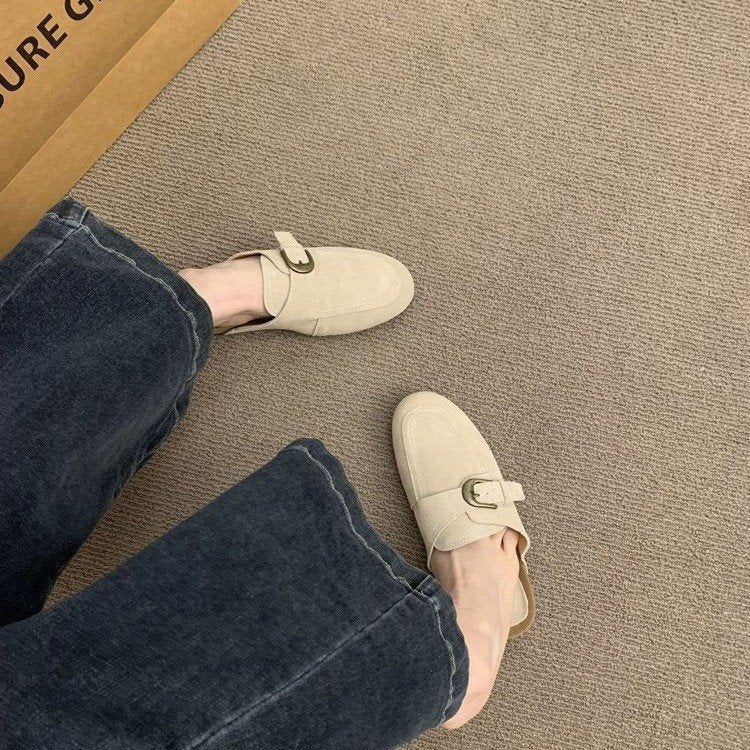 Slip-On Birkenstock Style Mules, French Retro Thick Sole Closed Toe Half Slippers, Casual Outdoor Shoes Aurélia