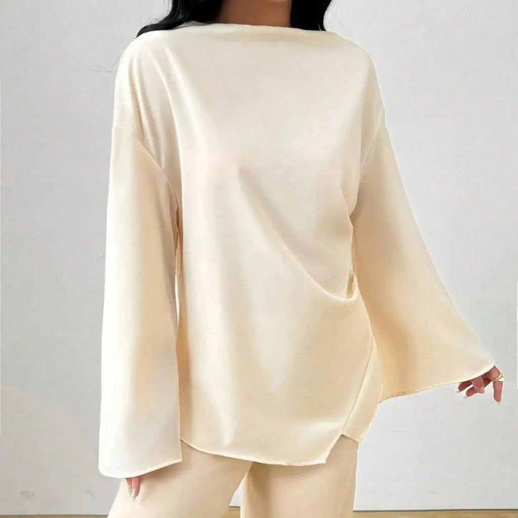 Irregular Hem Long Sleeve Top Aurélia