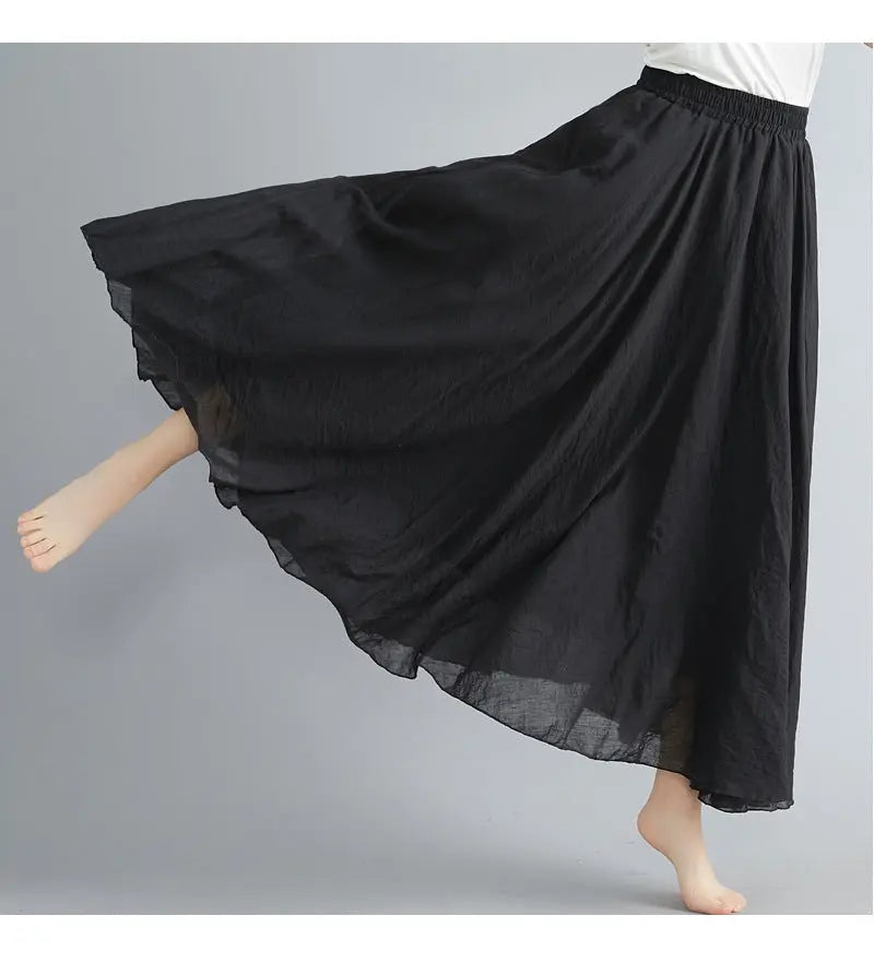 Lady Literature Plus Size Cotton Linen Skirt Aurélia