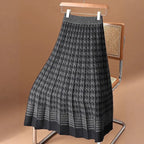 Houndstooth Knit Skirt Aurélia