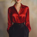 Silky-Feel Loose-Fit Shirt Aurélia
