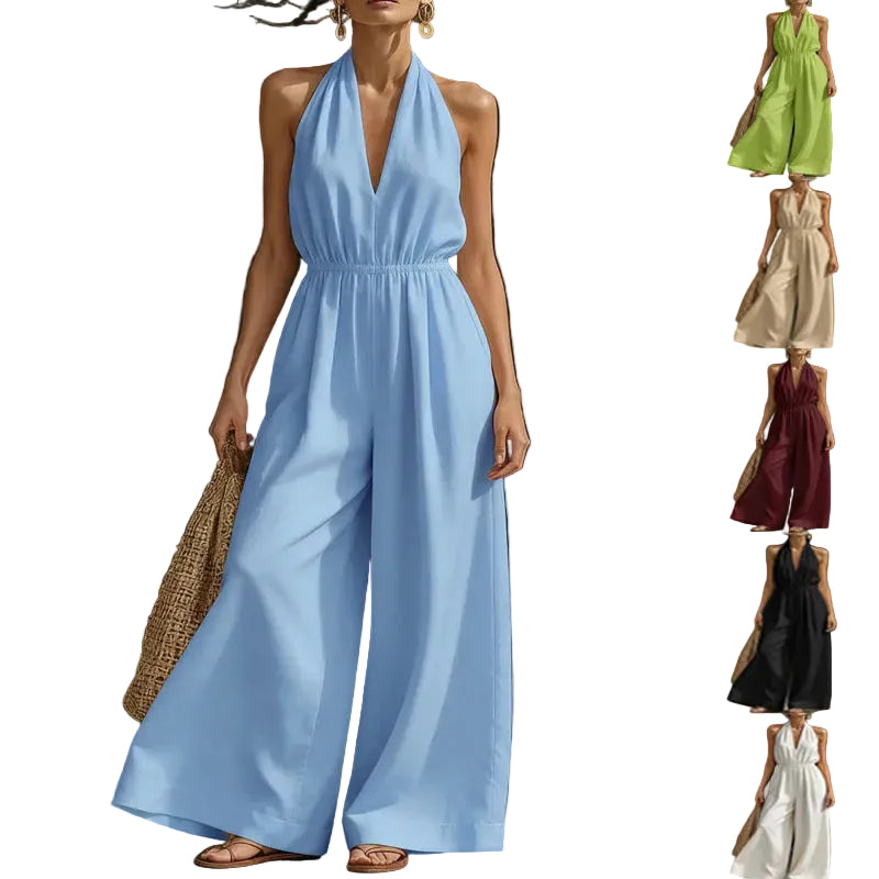 V-neck Halter Neck Jumpsuit For Women Aurélia