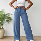 American-style Versatile  Draping Straight-leg Pants Aurélia