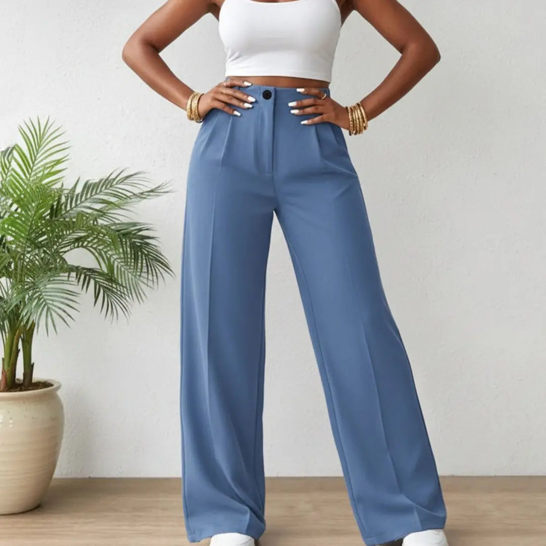 American-style Versatile  Draping Straight-leg Pants Aurélia