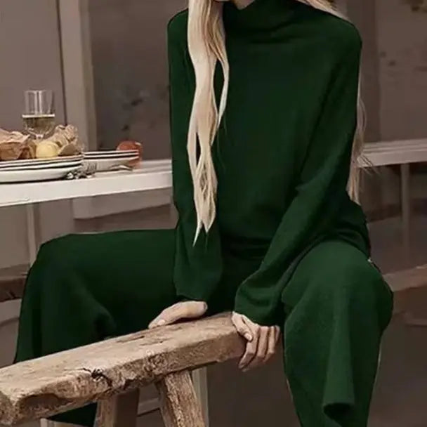 High Neck Sweater And Ankle Length Pant 2-pcs Suits Knitted Aurélia