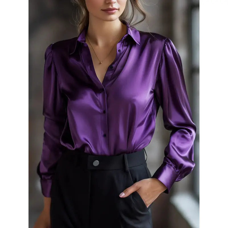 Silky-Feel Loose-Fit Shirt Aurélia