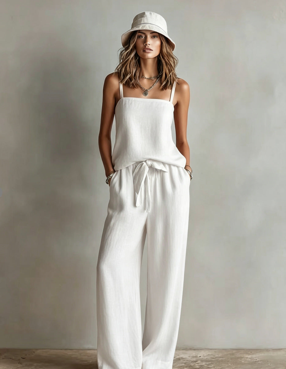 Suspender Wide-Leg Pants Set Aurélia
