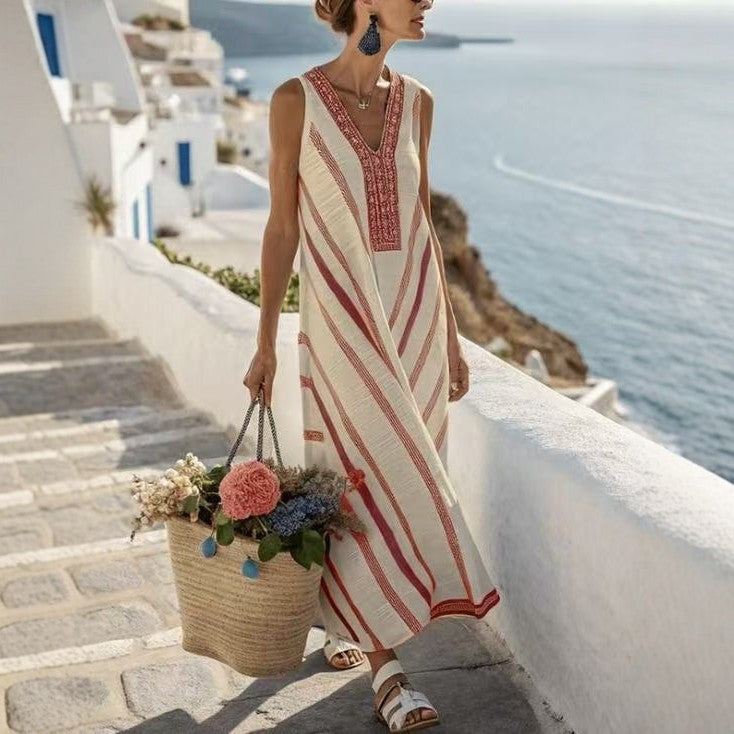 Striped Sleeveless Beach  Dress Aurélia