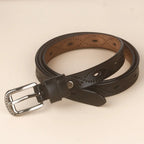 Vintage Hollow Belt Cowhide Leather Aurélia
