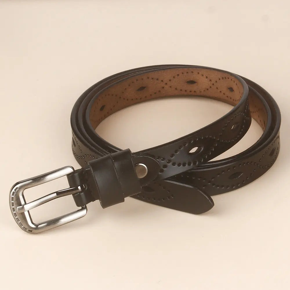 Vintage Hollow Belt Cowhide Leather Aurélia