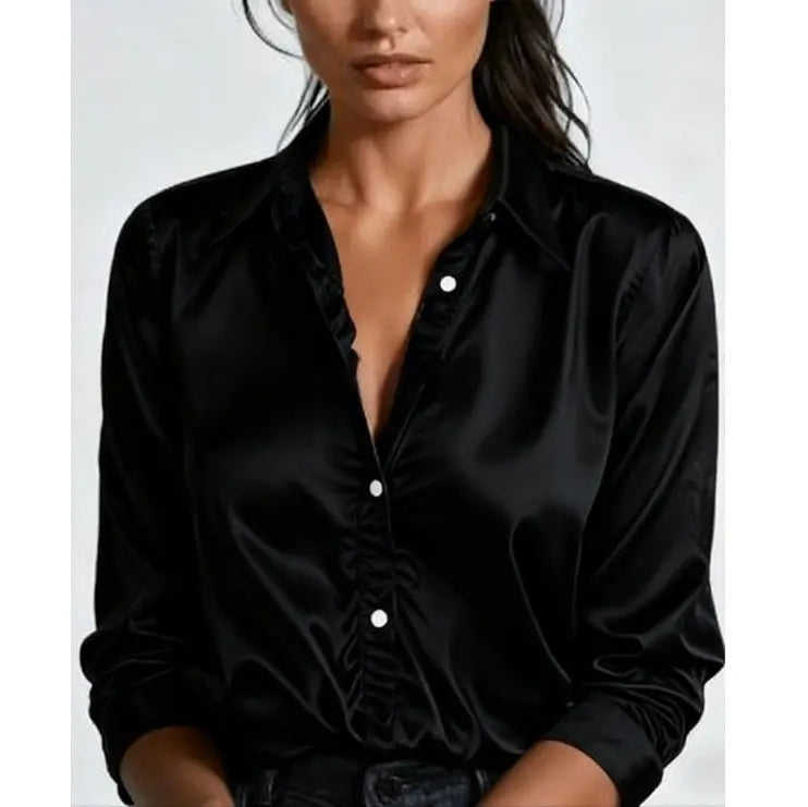 Silky-Feel Loose-Fit Shirt Aurélia