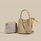 Genuine Leather Advanced Texture  Women Bucket Bags