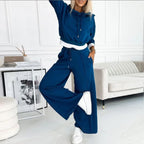 Sporty Hooded Sweatshirt And Drawstring Pocket Trousers Sets Aurélia