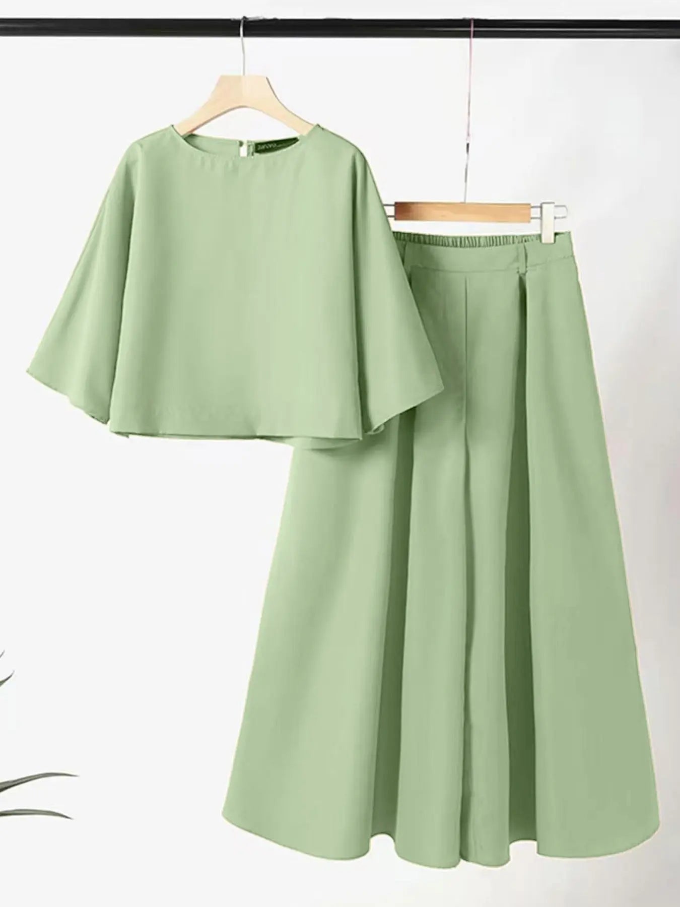 American Style Short Sleeve Top And Wide-Leg Pant Set Aurélia