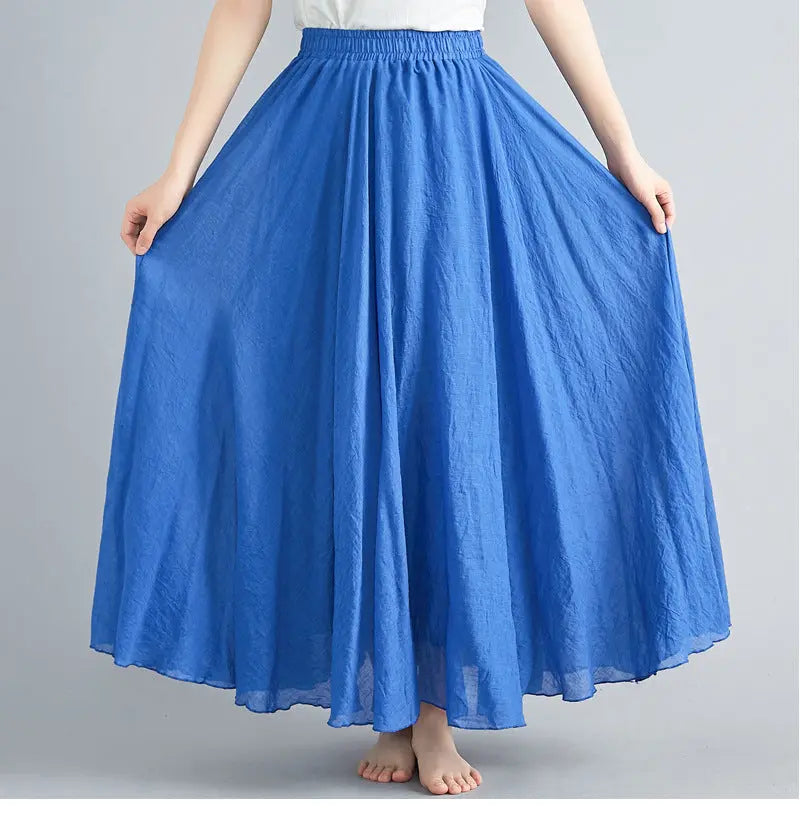 Lady Literature Plus Size Cotton Linen Skirt Aurélia