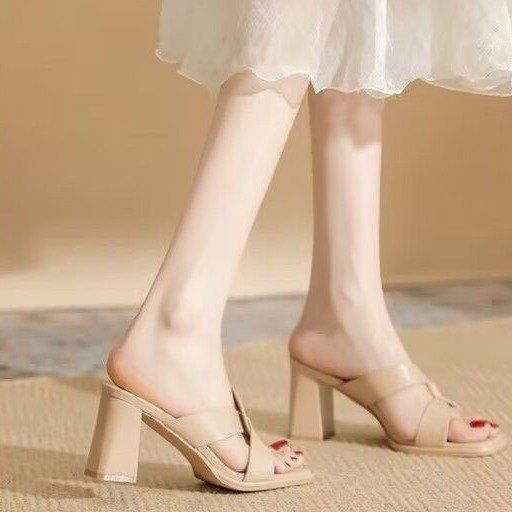 Fashion Open Toe Chunky Heel High Sandals Aurélia