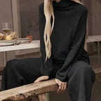 High Neck Sweater And Ankle Length Pant 2-pcs Suits Knitted Aurélia