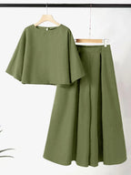 American Style Short Sleeve Top And Wide-Leg Pant Set Aurélia