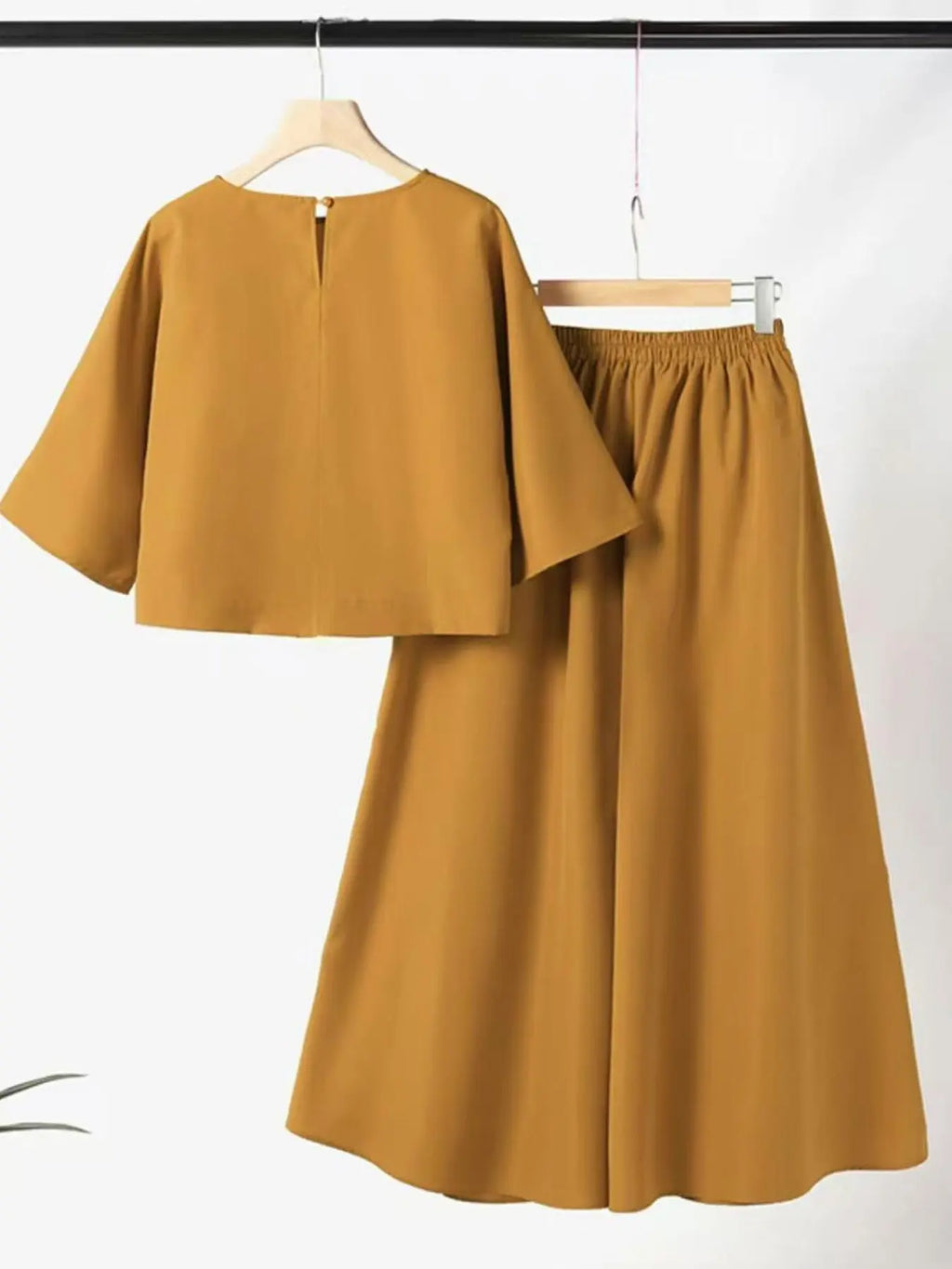 American Style Short Sleeve Top And Wide-Leg Pant Set Aurélia