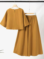 American Style Short Sleeve Top And Wide-Leg Pant Set Aurélia