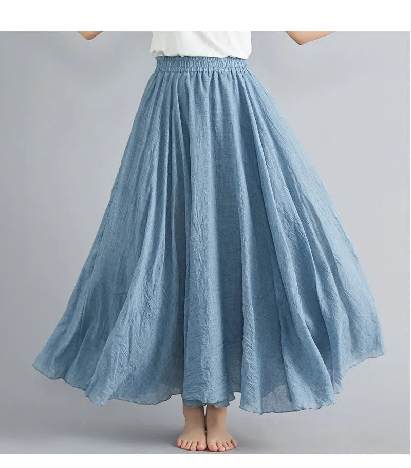 Lady Literature Plus Size Cotton Linen Skirt Aurélia