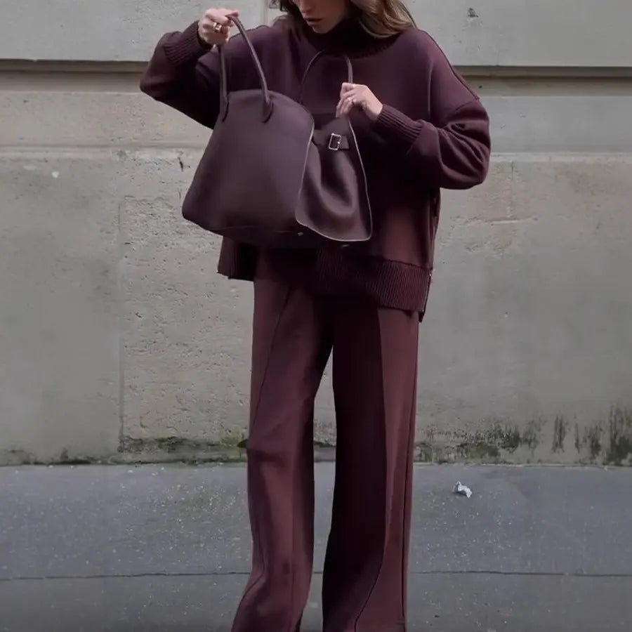 Oversized Sweater And Loose Pockets Trousers Set Aurélia