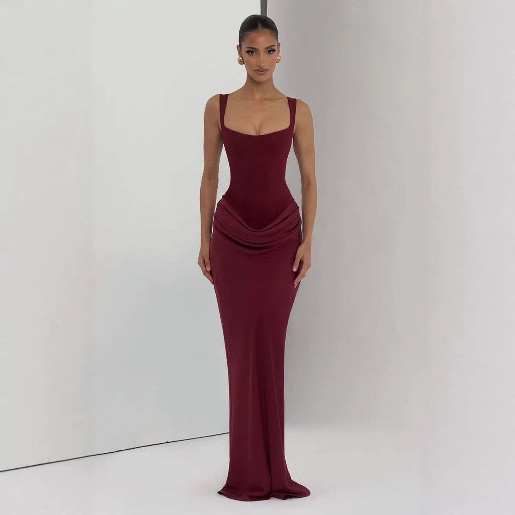 Women's Strapless Sleeveless Sheath Maxi Dress Aurélia